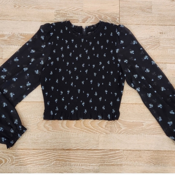 Wilfred Black Floral Long Sleeve Blouse - Picture 5 of 5